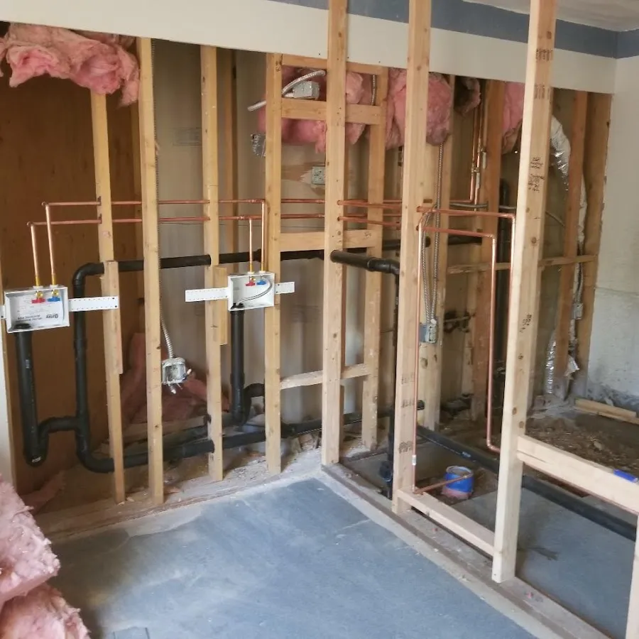Copper pipe rough-in and plumbing installation in West New York